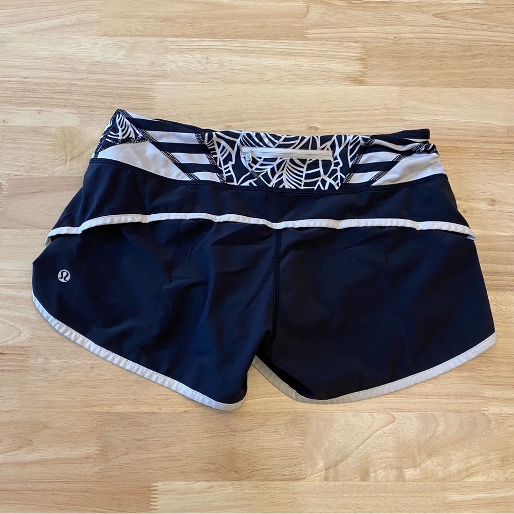 Lululemon Speed Shorts Black and White 2.5”
